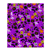 Purple Halloween Icons Throw Blanket