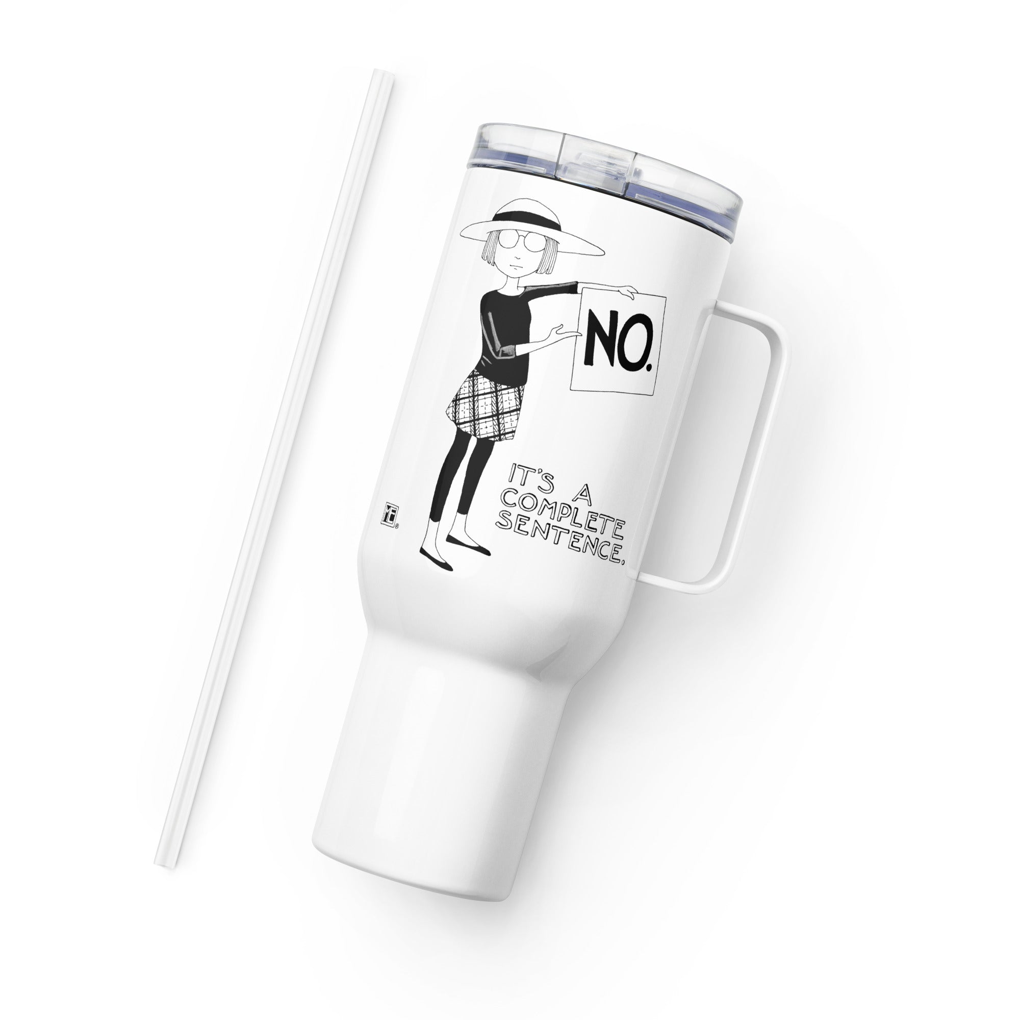Complete Sentence Travel Mug with Straw