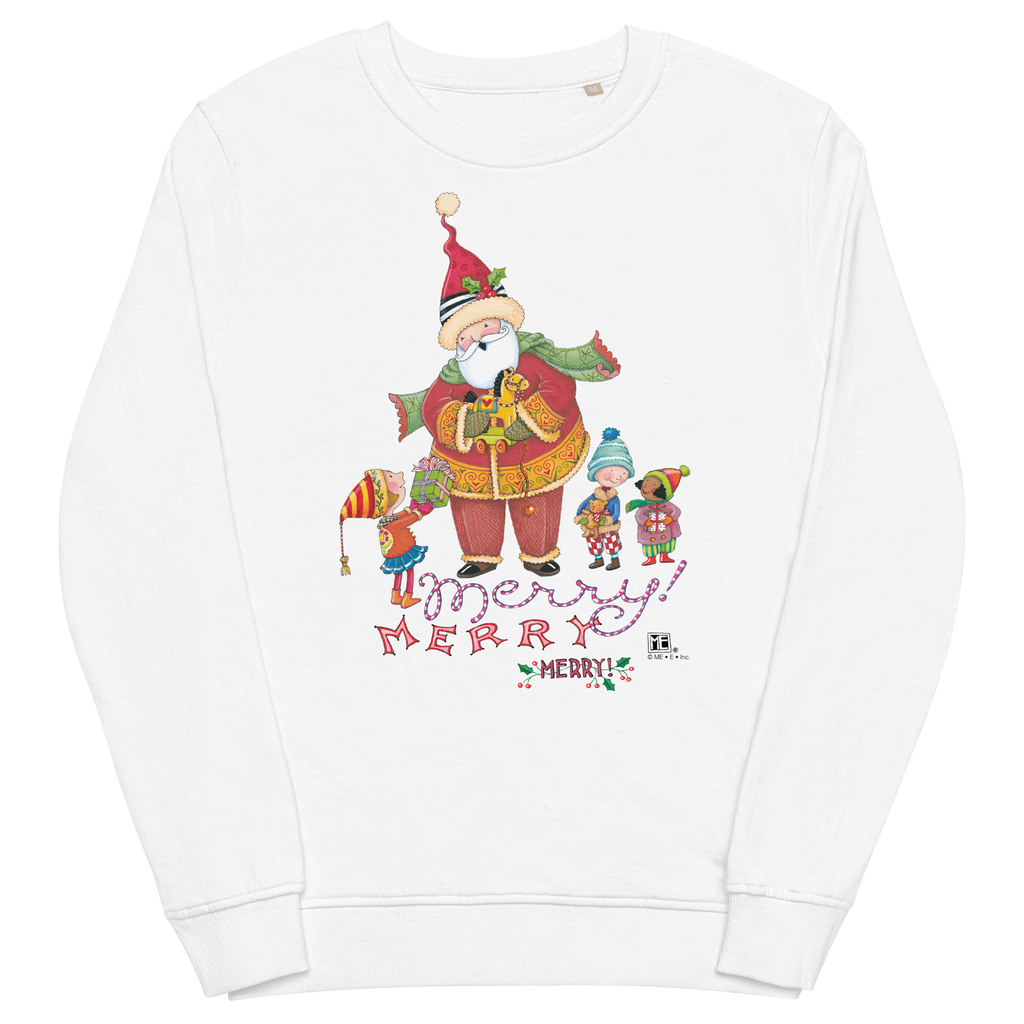 Eco Kids Sweatshirt cheapest in Organic Cotton & Recycled Polyester - Santa's favourite - White Text