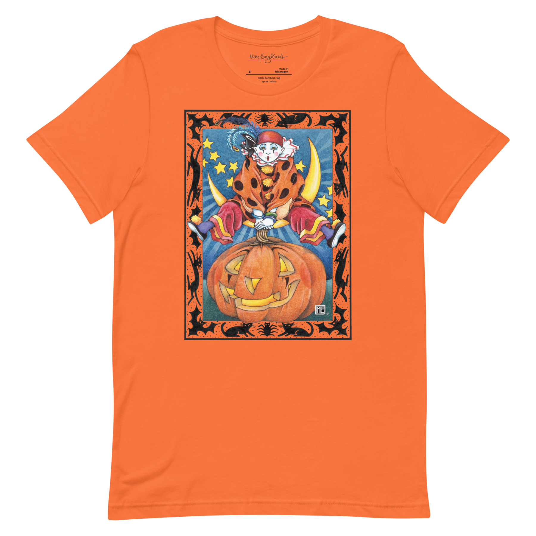 Clown Jumping Over Pumpkin Unisex T-Shirt