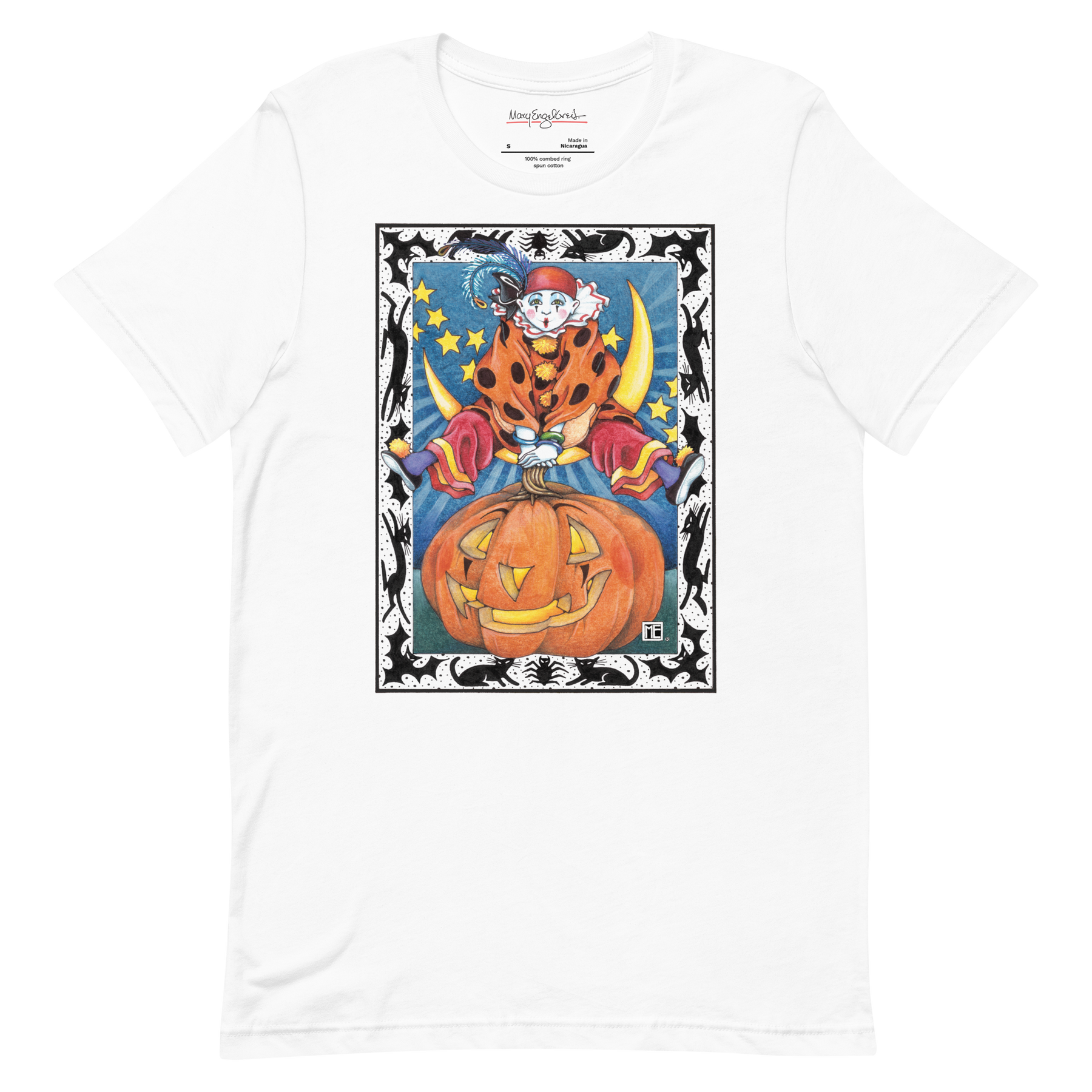 Clown Jumping Over Pumpkin Unisex T-Shirt
