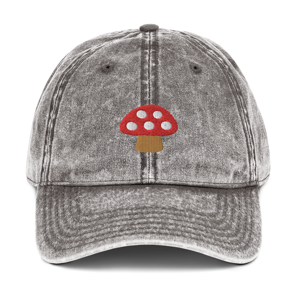 Mushroom Vintage Hat | Mary Engelbreit Store Charcoal Grey