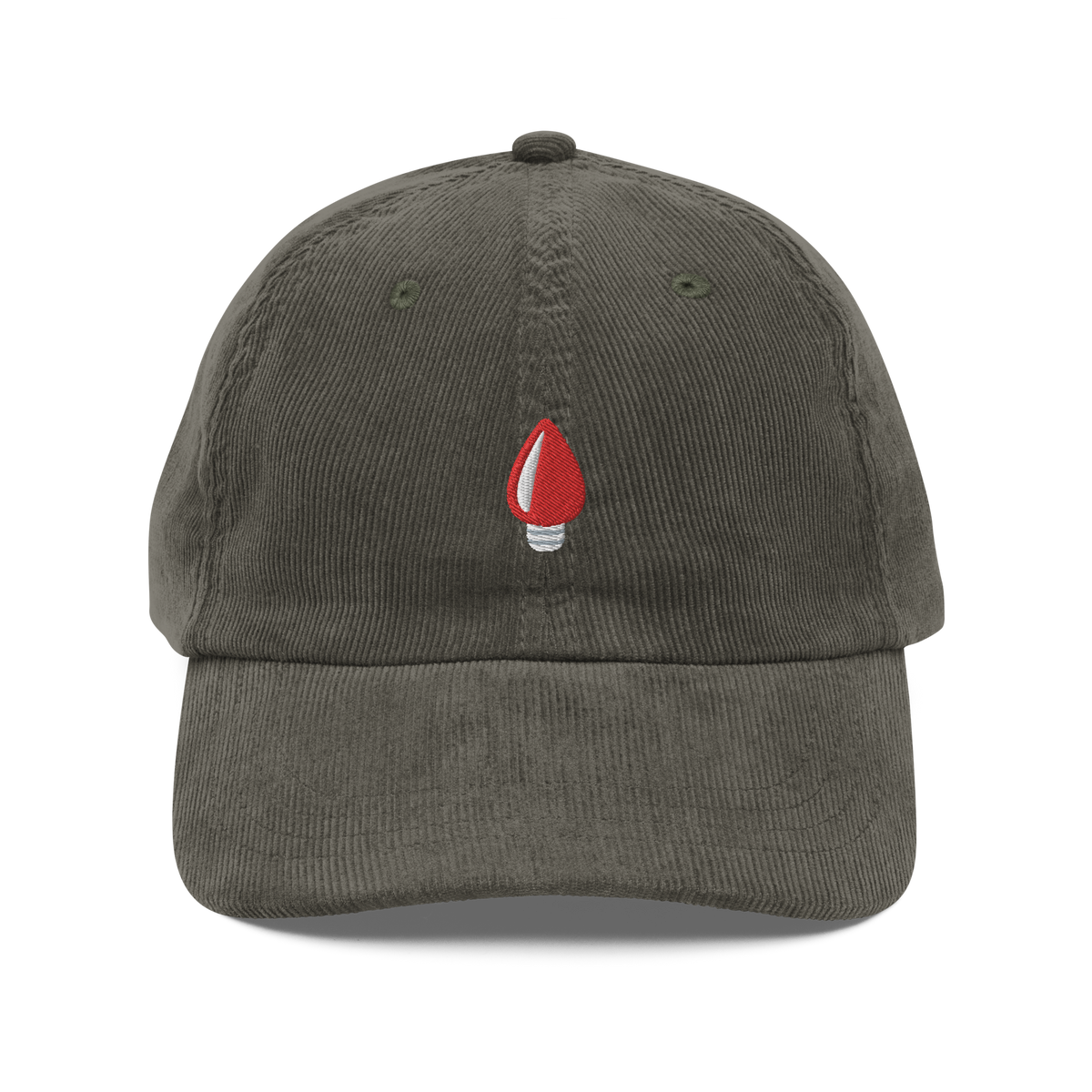 Red Holiday Light Corduroy Hat
