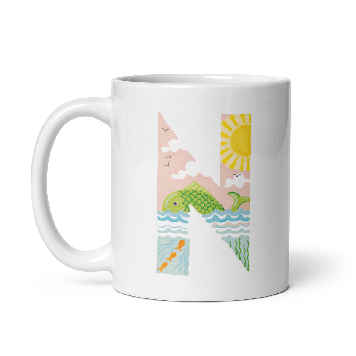 Alphabet Garden Letter N Mug