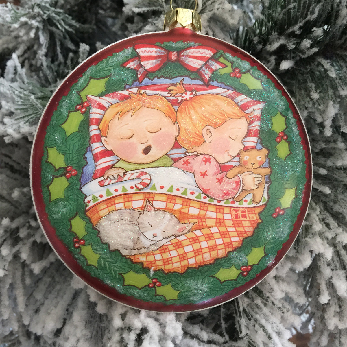 Christmas Kids Glass Ornament