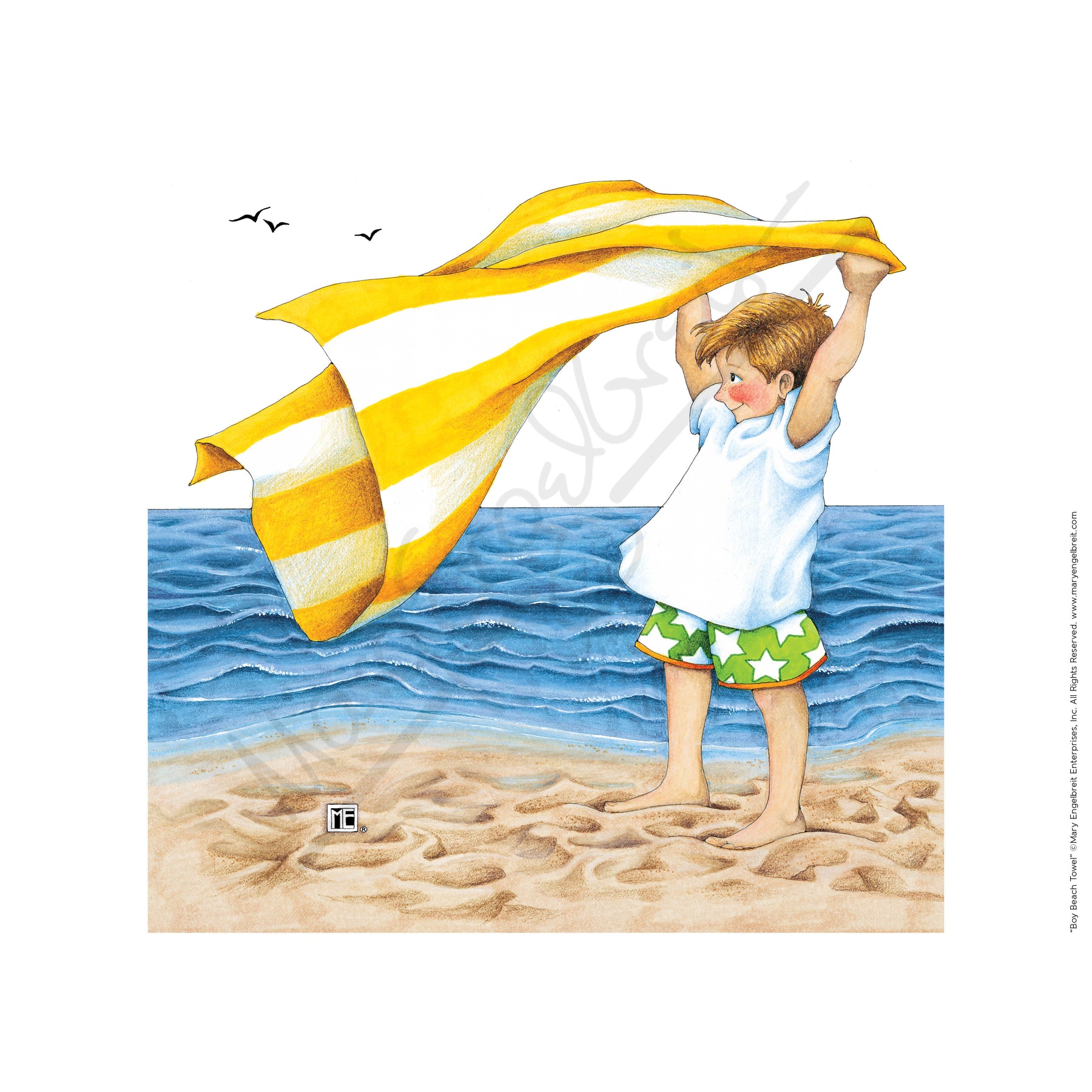 Boy Beach Towel Fine Print