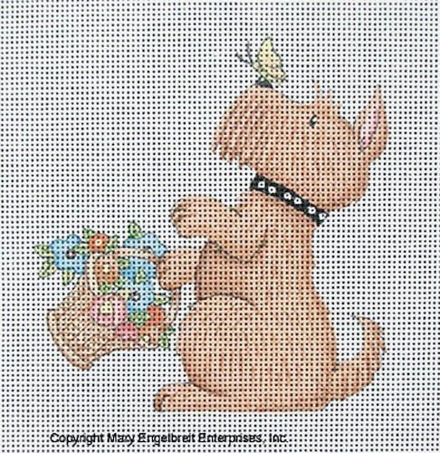 Needlepoint Canvas: Terrier with Basket