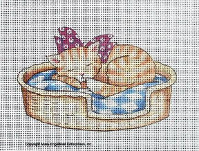 Needlepoint Canvas: Cat Nap