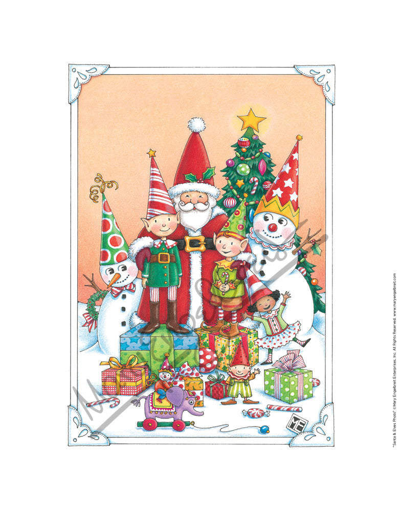 Santa & Elves Fine Art Print