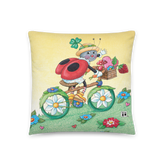 Ladybug Bike Ride Pillow