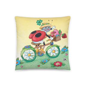 Ladybug Bike Ride Pillow