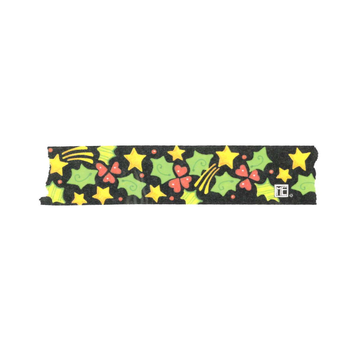 Shooting Stars Holly Black Washi Tape