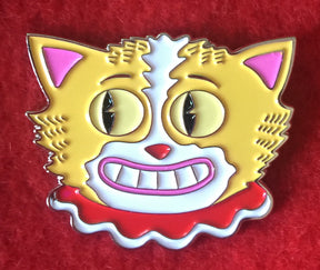 Smiling Cat Enamel Art Pin
