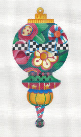 Needlepoint Canvas: Christmas Floral Ornament
