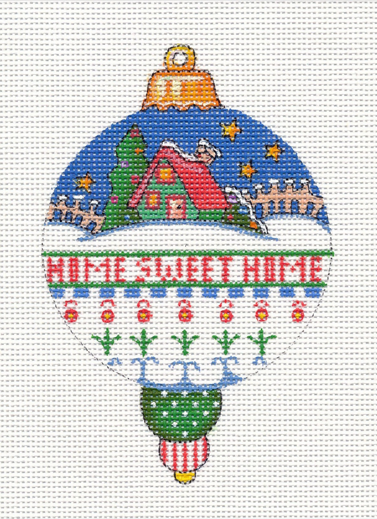 Needlepoint Canvas: Home Sweet Home Ornament