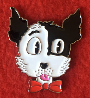 Happy Dog Enamel Art Pin