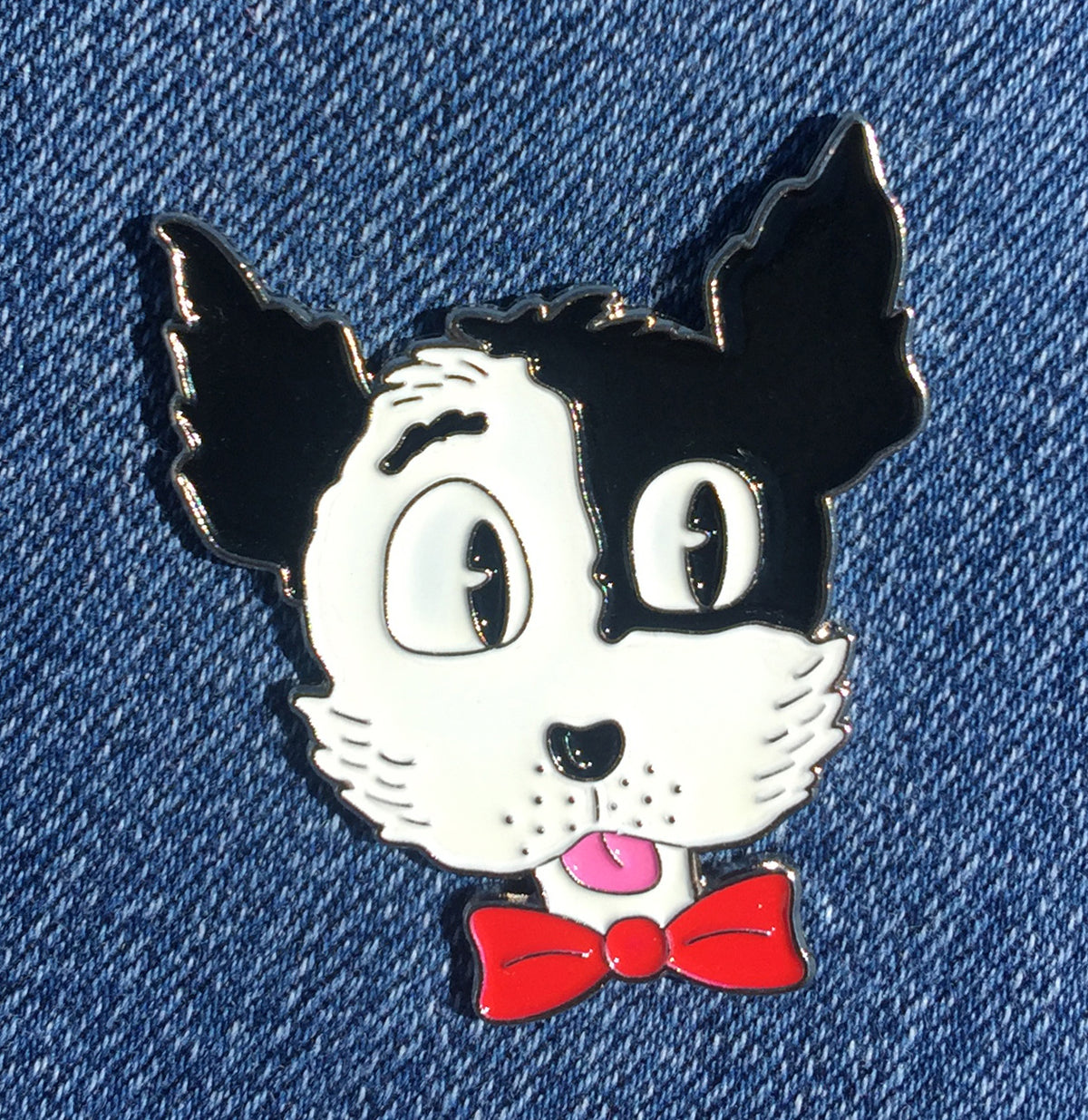 Happy Dog Enamel Art Pin