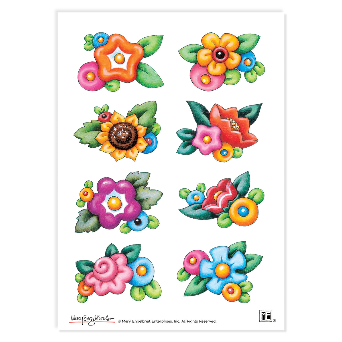 Flower Clusters Sticker Sheet