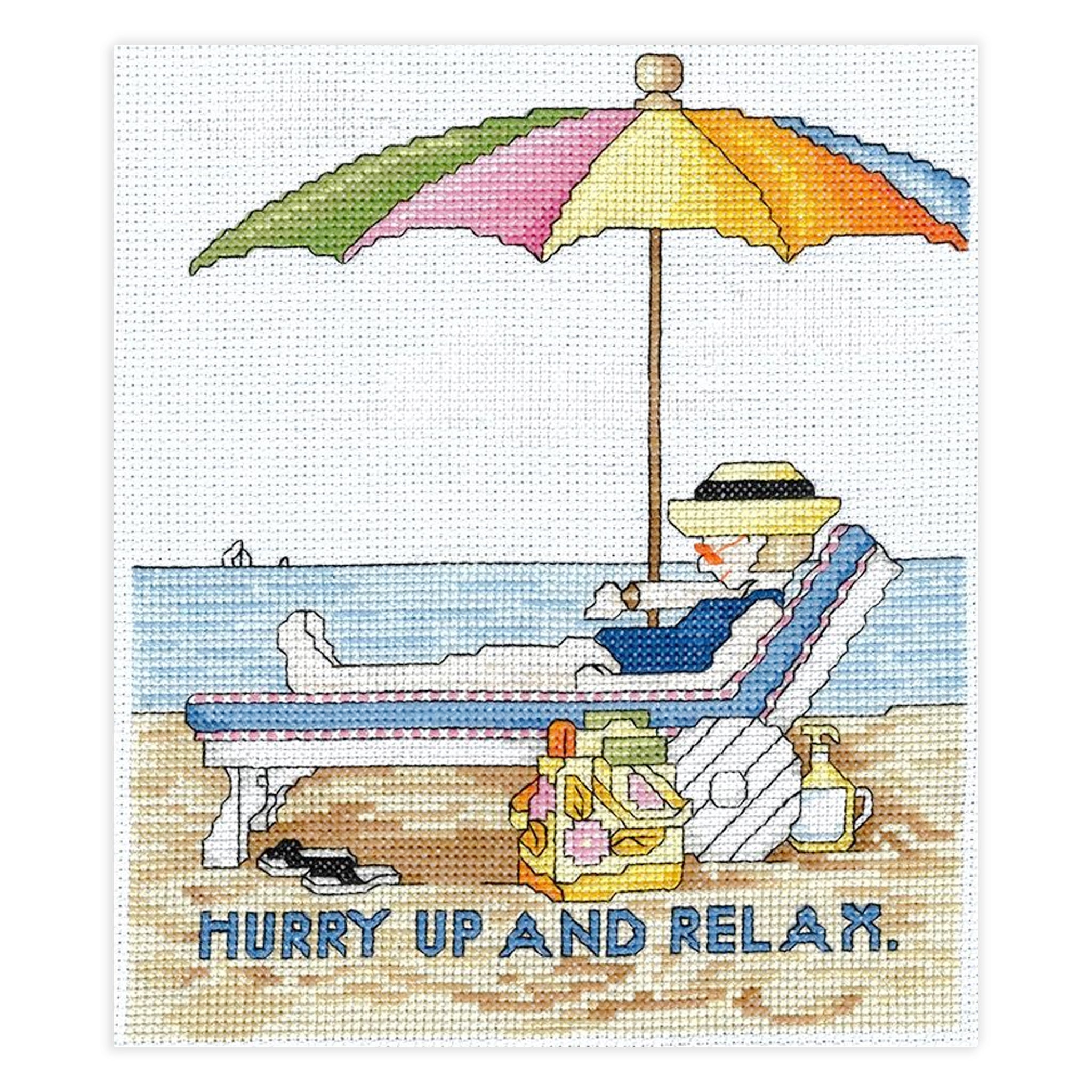 Hurry Up and Relax Counted Cross Stitch Leaflet