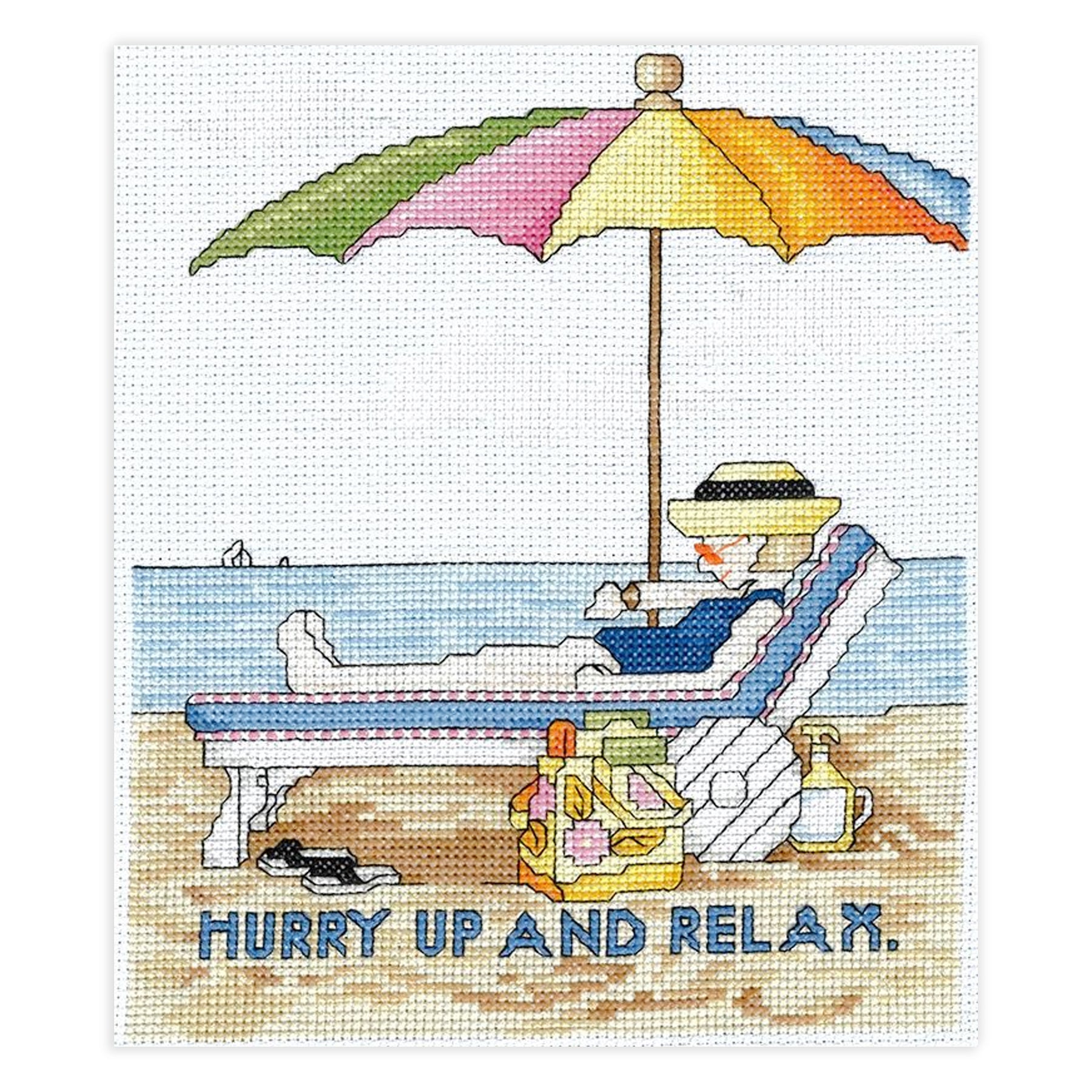 Hurry Up and Relax Cross Stitch Leaflet