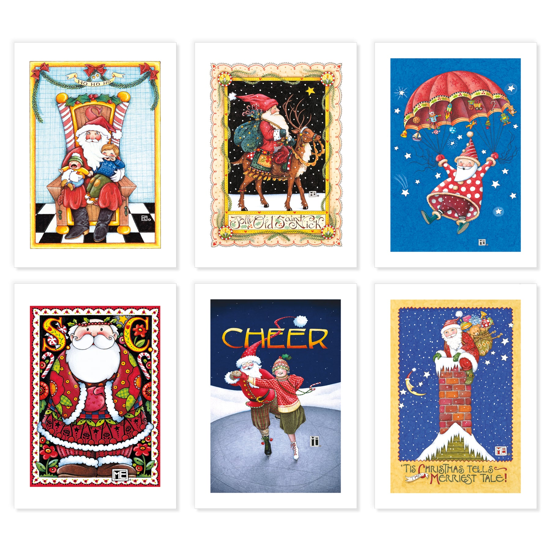 Christmas Santas Postcards, series 1