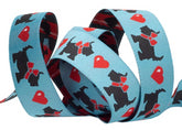 Scotties and Hearts on Blue Ribbon