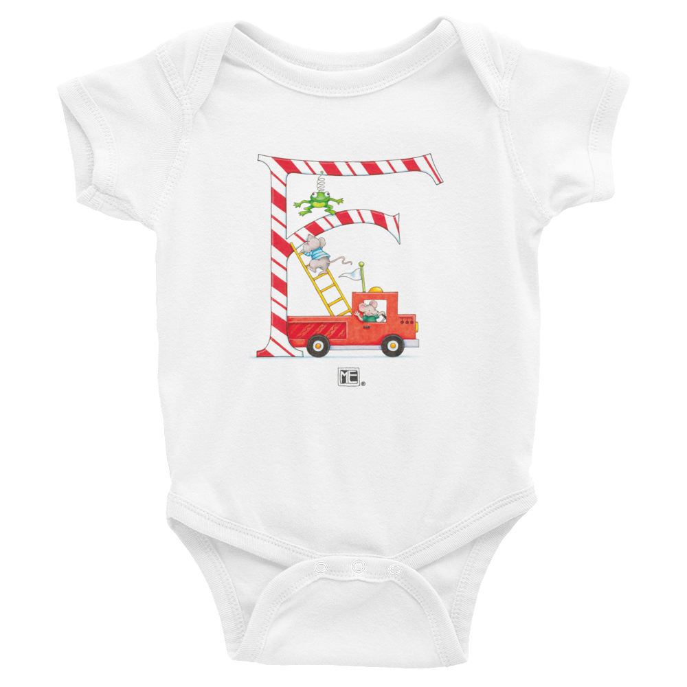 A Merry Little Christmas "Letter F" Infant Bodysuit