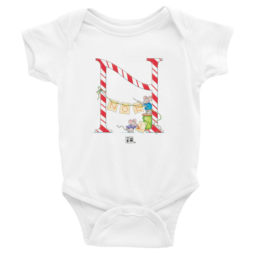 A Merry Little Christmas "Letter N" Infant Bodysuit