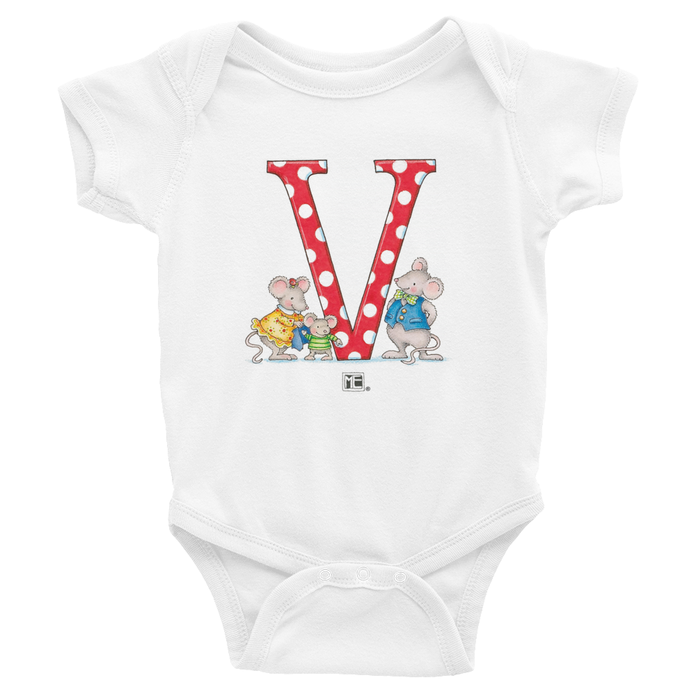 A Merry Little Christmas "Letter V" Infant Bodysuit