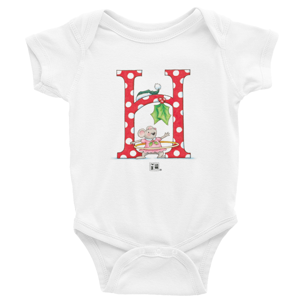 A Merry Little Christmas "Letter H" Infant Bodysuit