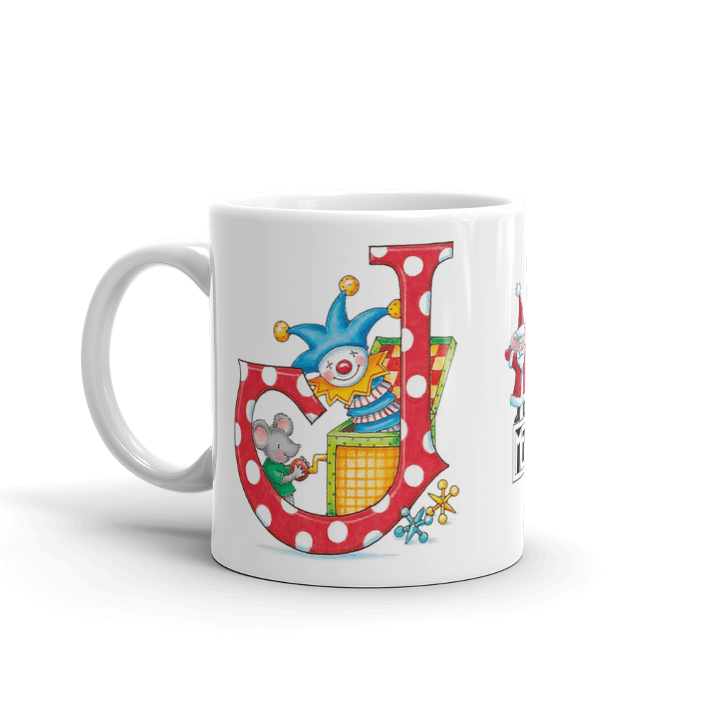 A Merry Little Christmas Letter J Mug