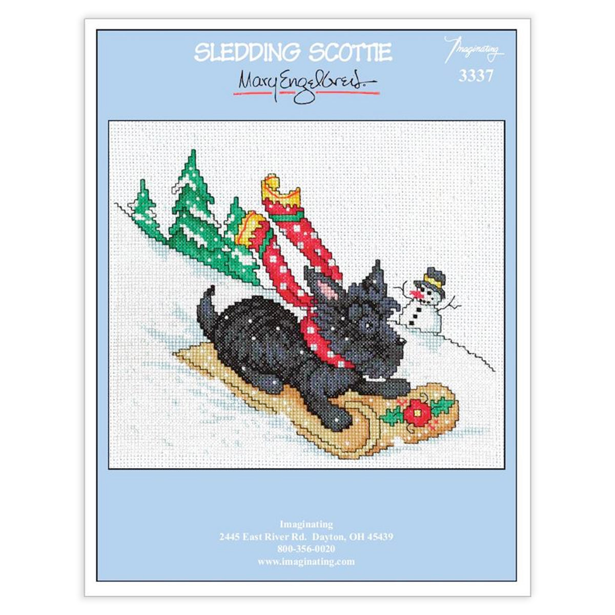 Sledding Scottie Counted Cross Stitch Leaflet