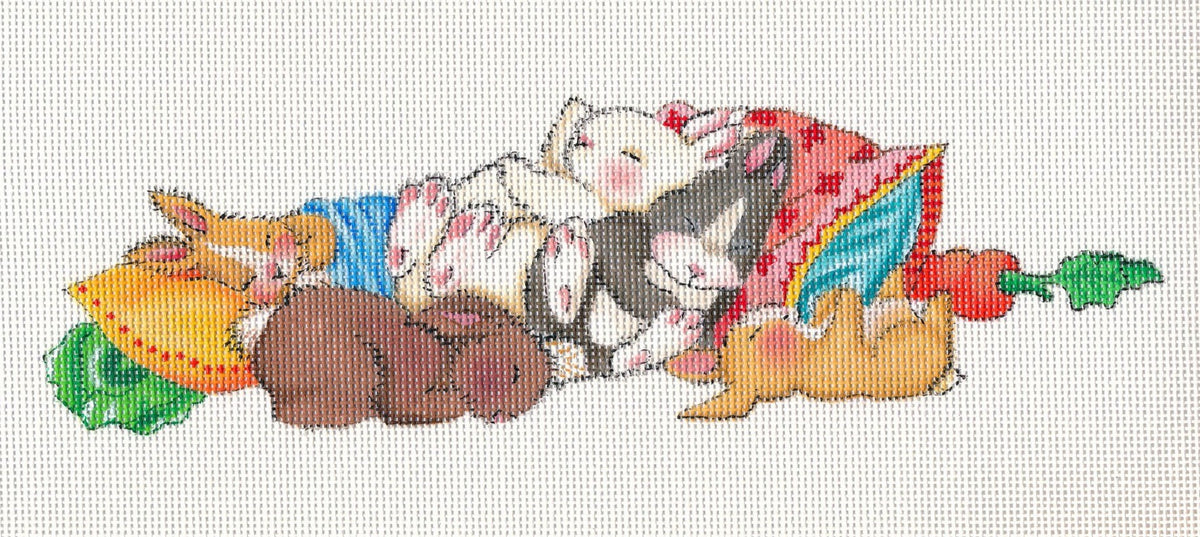 Needlepoint Canvas: Sleeping Bunnies