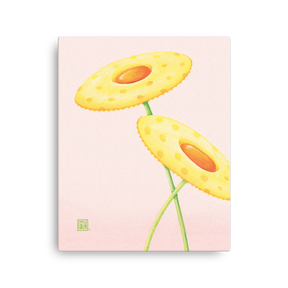 Fried Egg Flower Wall Canvas
