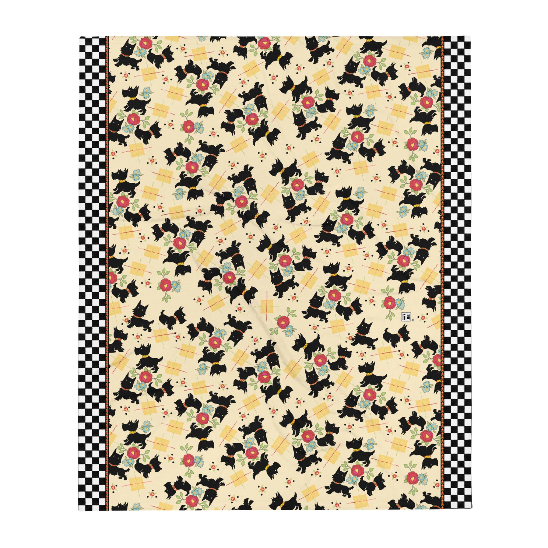 Frolicking Scotties Throw Blanket