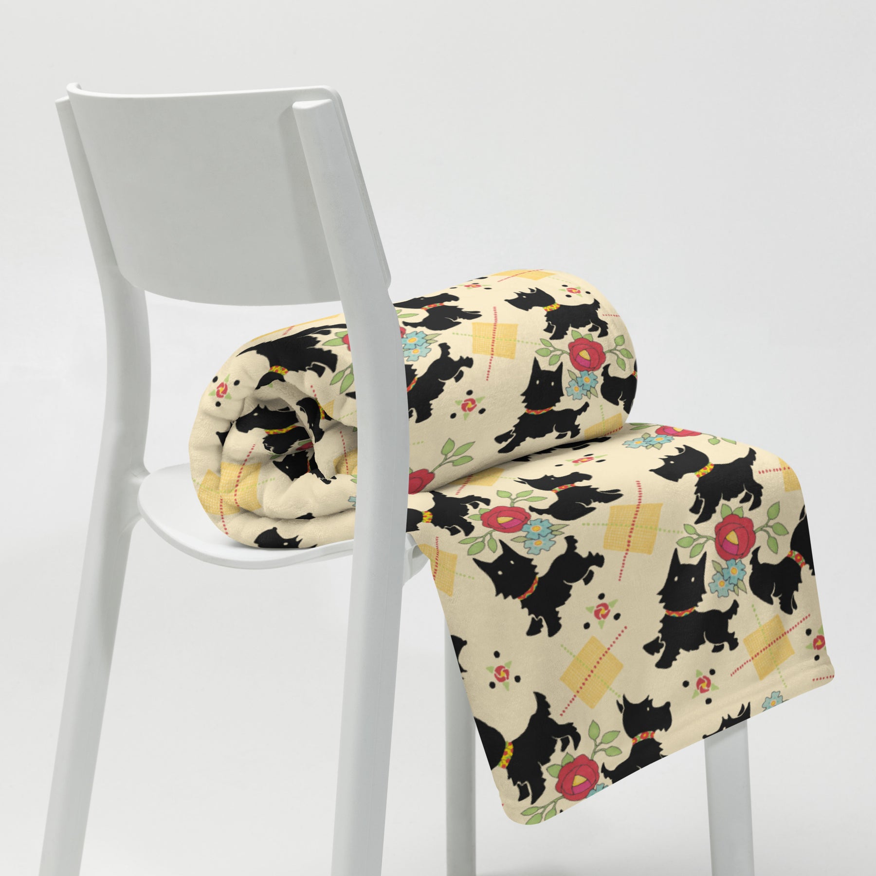 Frolicking Scotties Throw Blanket