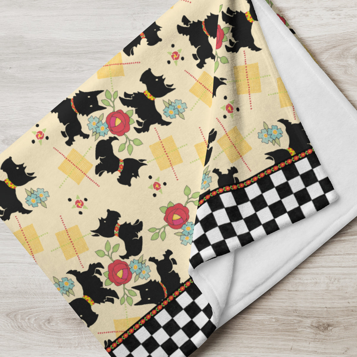 Frolicking Scotties Throw Blanket