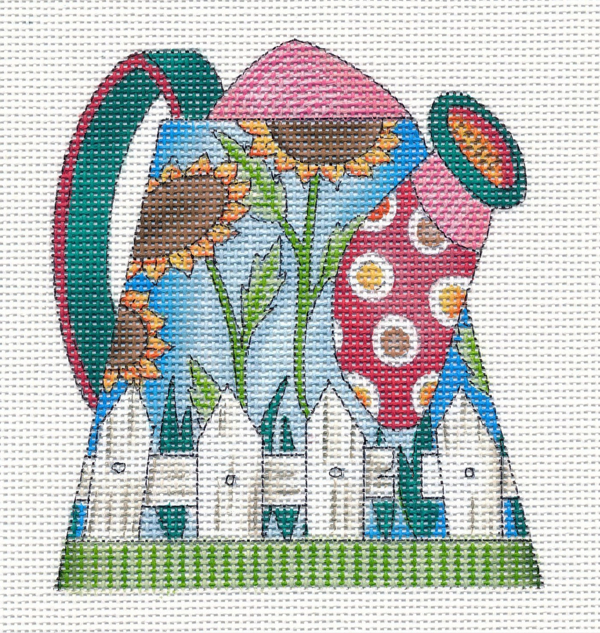 Needlepoint Canvas: Sunflowers Watering Can
